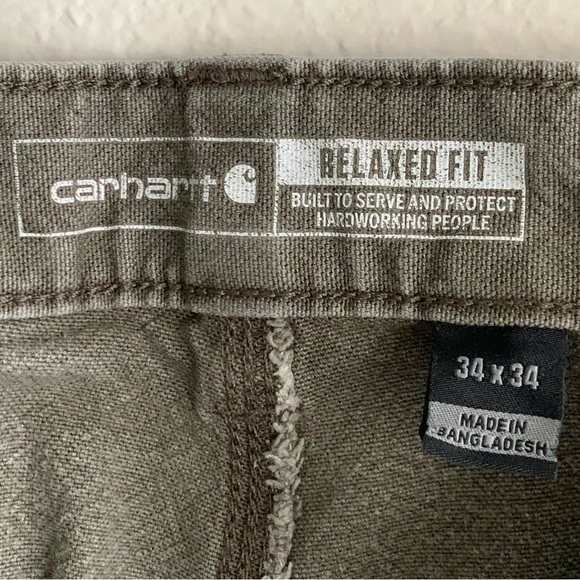 Carhartt Mens Relaxed Fit Utility Work Canvas Pants in Desert - Picture 12 of 12